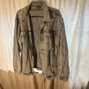 Distressed jean jacket
